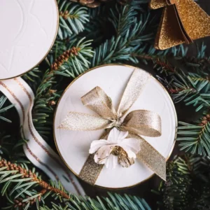 Moroccan Ceramic Gift Box White Gold