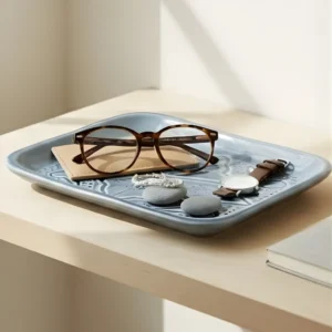 Moroccan Ceramic Desk Tray Blue Gray