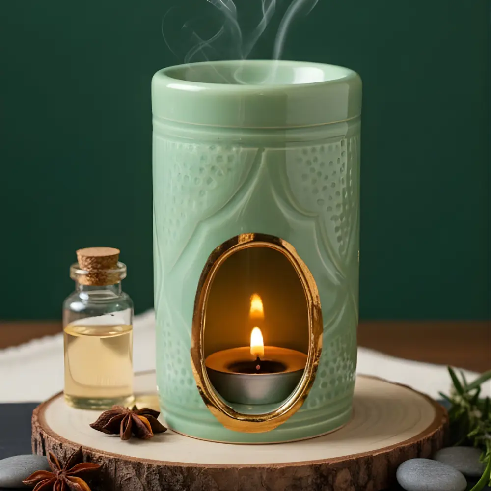Moroccan Ceramic Oil Burner Sage Green
