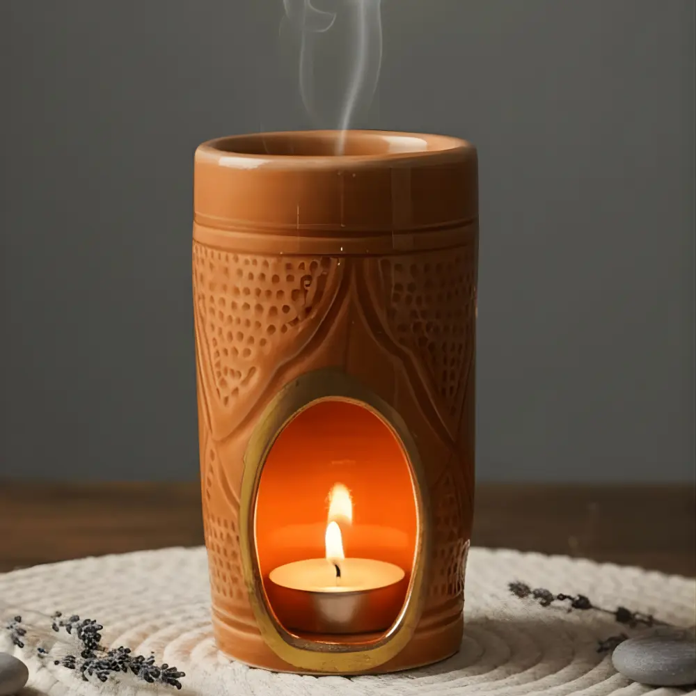 Moroccan Ceramic Oil Burner Terracotta