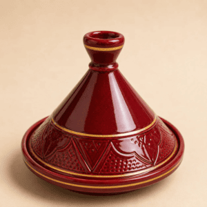 Mini Tajine Decorative Moroccan Glazed Ceramic with Gold Finish