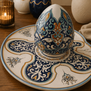 Handcrafted Moroccan Ceramic Decorative Egg